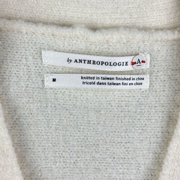 Anthropologie Joy Fringe Sweater Womens Medium Cozy Casual Pullover V-Neck Boho - Picture 13 of 15